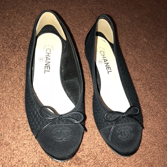 chanel mesh flats